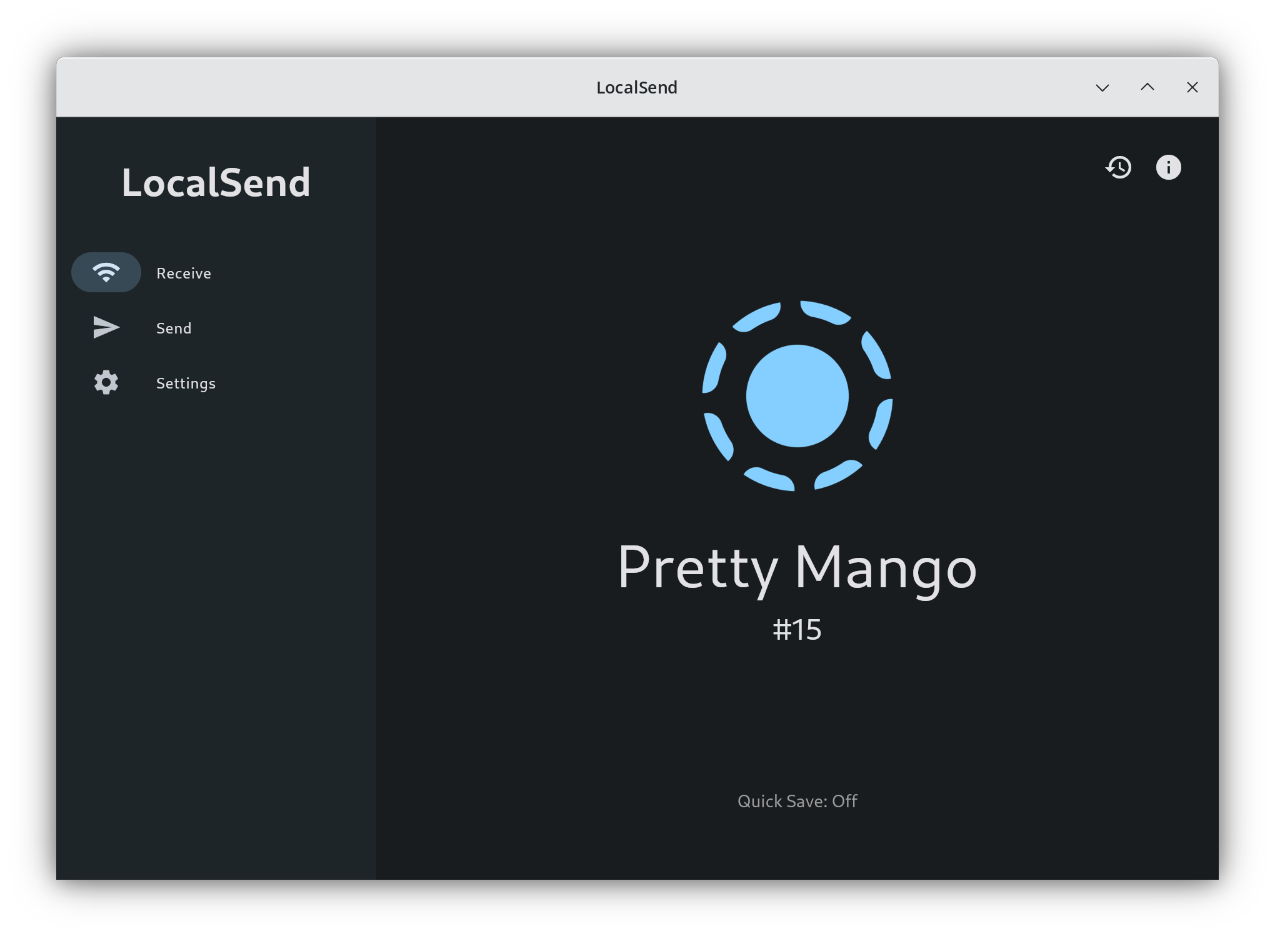 واجهة الاستقبال المشفّر في LocalSend - LocalSend.dev visual